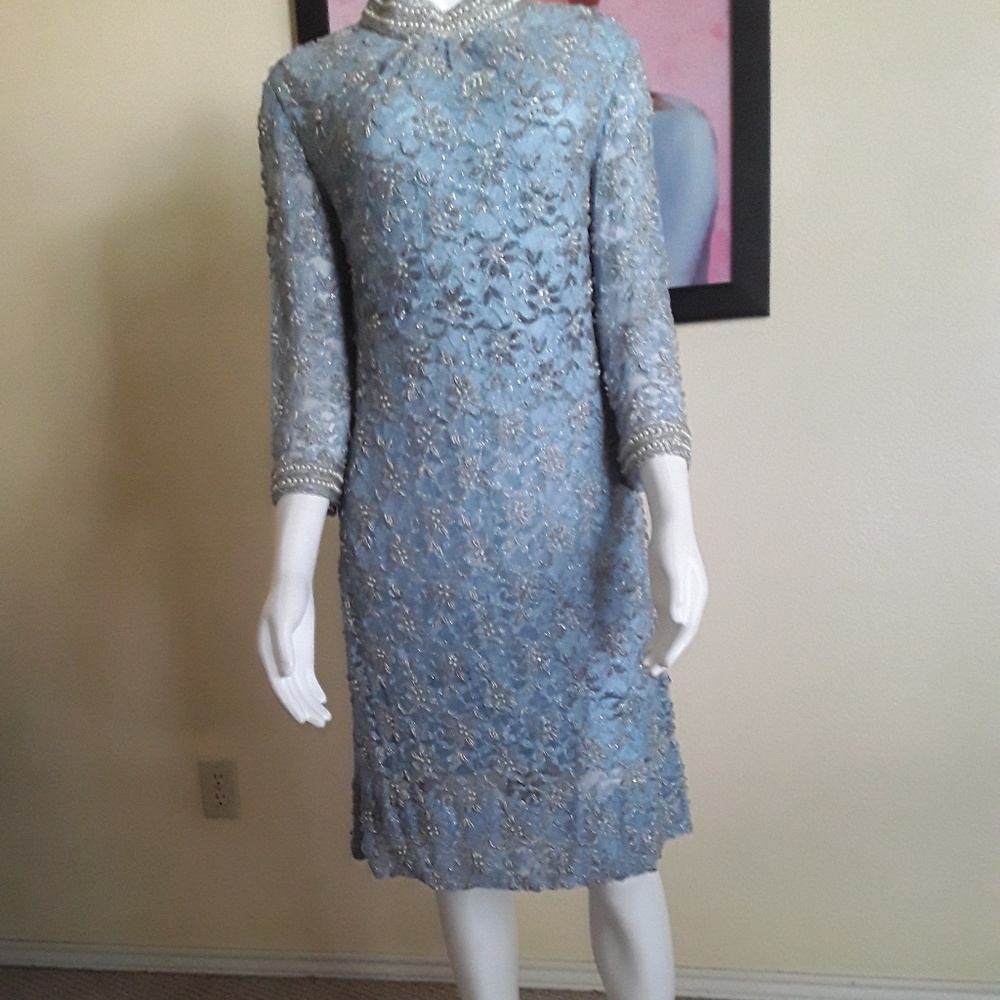 Regalia Imports Pastel Blue Beaded Wedding Dress